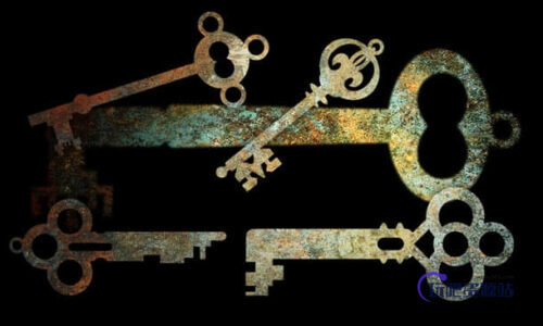 复古锈迹斑斑的欧式钥匙Photoshop笔刷下载-玩吧资源站