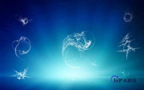 随意抽象光影线条Photoshop笔刷素材下载-玩吧资源站