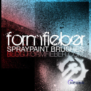 自然喷漆效果Photoshop笔刷素材-玩吧资源站