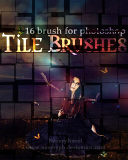 时尚背景小方块点缀photoshop笔刷素材-玩吧资源站