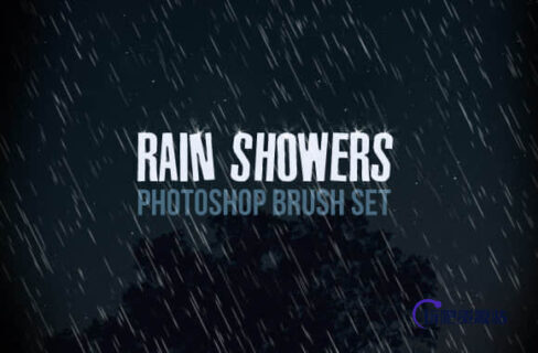 简单的下雨背景、雨水效果Photoshop笔刷-玩吧资源站