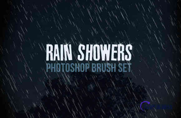 简单的下雨背景、雨水效果Photoshop笔刷