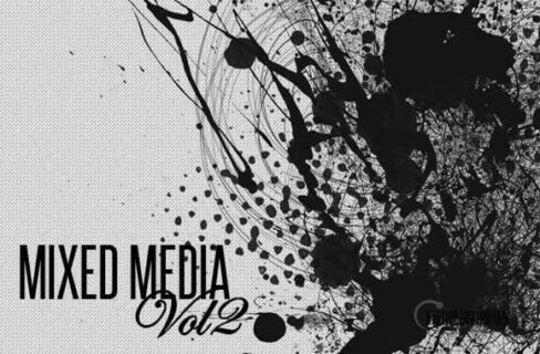 非主流油漆飞溅涂抹混合Photoshop笔刷下载-玩吧资源站