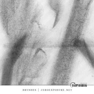 涂抹碳素铅笔Photoshop笔刷素材-玩吧资源站