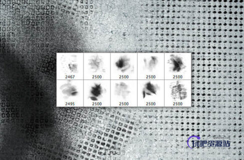 喷漆涂抹痕迹Photoshop笔刷素材下载-玩吧资源站