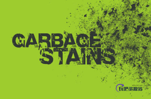 垃圾油墨污渍纹理Photoshop笔刷素材-玩吧资源站