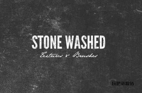 磨砂石材、水泥表面纹理Photoshop笔刷素材-玩吧资源站