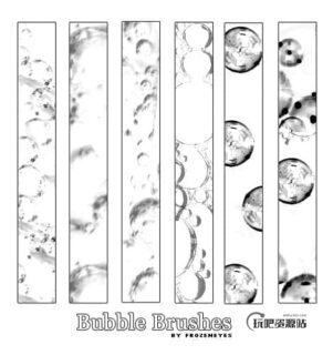 透明泡沫、气泡、水泡Photoshop泡泡笔刷下载-玩吧资源站
