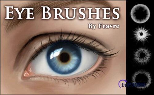 漂亮的美瞳、瞳孔效果Photoshop笔刷素材-玩吧资源站