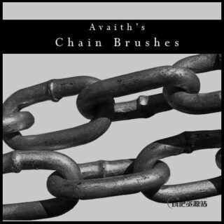 真实铁链、锁链Photoshop笔刷素材-玩吧资源站