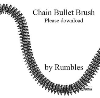 子弹链条、弹链Photoshop笔刷-玩吧资源站