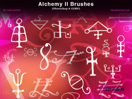 魔法炼金术符号Photoshop字符笔刷-玩吧资源站