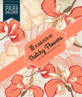 手绘鲜花图案、花卉图像Photoshop笔刷素材-玩吧资源站