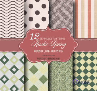 无缝拼接复古背景图形PS填充素材-玩吧资源站