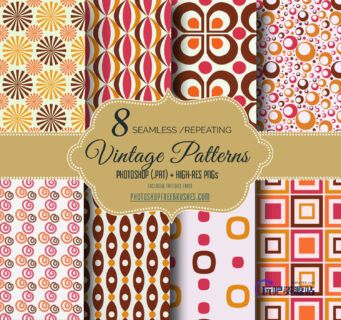 8种无缝拼接背景PS填充模式素材-玩吧资源站