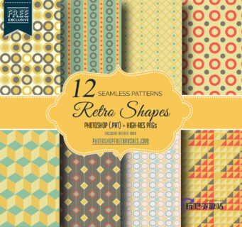 12种复古几何图形PS填充背景素材.pat下载-玩吧资源站
