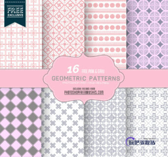16种几何图形组合纹理Photoshop填充素材下载-玩吧资源站