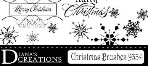 矢量圣诞节雪花装饰品PS笔刷下载-玩吧资源站