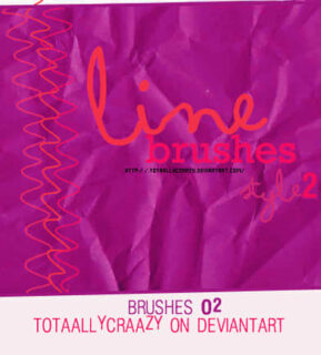 简单手绘波浪线Photoshop笔刷素材-玩吧资源站