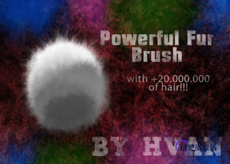 强大的细腻毛发、绒毛、毛球Photoshop毛发笔刷-玩吧资源站