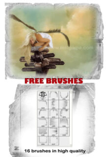 残破、破损的纸张边缘Photoshop背景笔刷-玩吧资源站