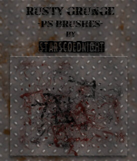 铁板锈迹效果PS笔刷素材-玩吧资源站