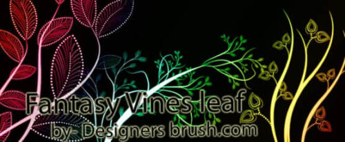 漂亮的植物艺术花纹图案Photoshop笔刷素材-玩吧资源站