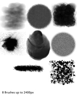 8个高清不同粗细颗粒材料类Photoshop笔刷-玩吧资源站