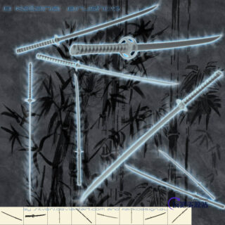 日本武士刀、长刀PS笔刷素材-玩吧资源站