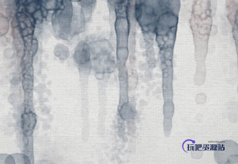 水粉、油漆滴溅干涸痕迹PS笔刷-玩吧资源站
