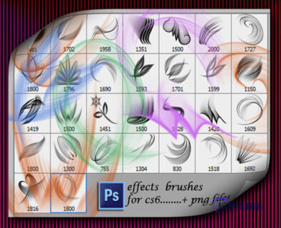 抽象光影效果图案Photoshop笔刷素材-玩吧资源站