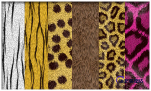 豹纹斑点、斑马条纹动物皮毛、皮草纹理PS笔刷（图片素材）-玩吧资源站