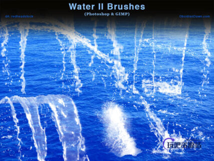 水流、水花Photoshop笔刷素材下载-玩吧资源站