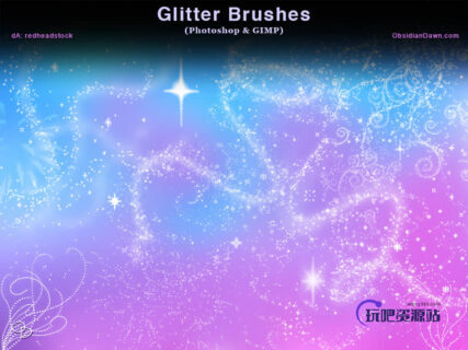 亮晶晶闪光饰品Photoshop星空美图笔刷-玩吧资源站