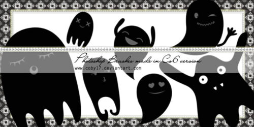 可爱卡通萌兽Photoshop照片美图笔刷-玩吧资源站