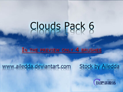 高清真实Photoshop云朵、白云笔刷-玩吧资源站