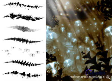 植物装饰阿凡达场景Photoshop笔刷-玩吧资源站