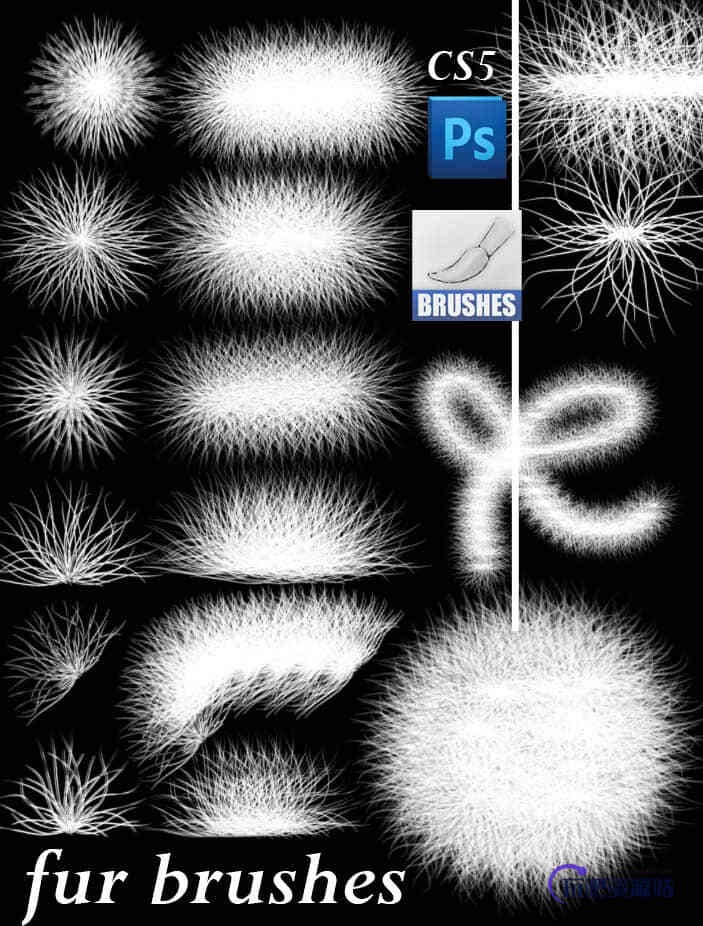 绒毛、毛球Photoshop笔刷素材下载