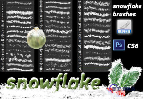 真实圣诞节雪花、雪片Photoshop雪笔刷-玩吧资源站
