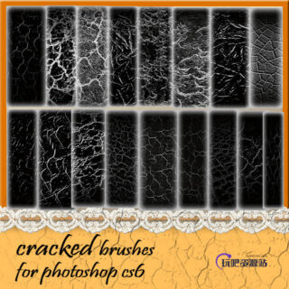 干燥的表面纹理、地面、皮肤表面Photoshop笔刷素材-玩吧资源站