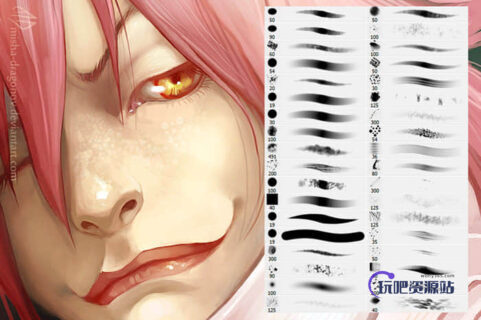 我的CG创作艺术绘画Photoshop笔刷素材包下载-玩吧资源站