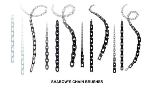 简单的锁链、铁链子Photoshop笔刷素材下载-玩吧资源站