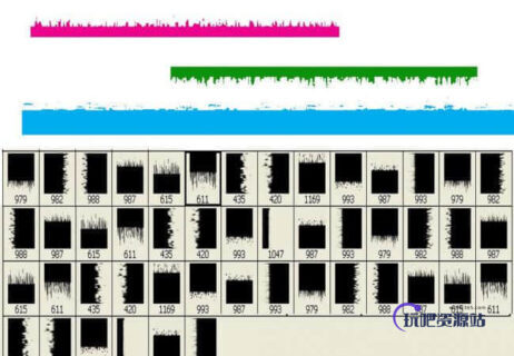 多种撕边效果Photoshop笔刷-玩吧资源站