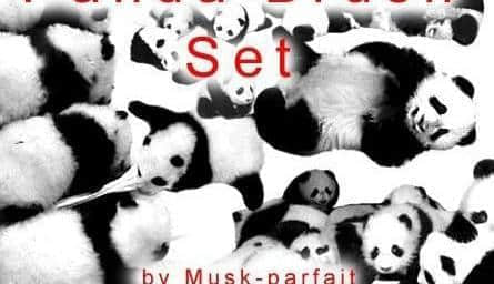 可爱国宝大熊猫PS笔刷下载