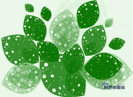 可爱植物叶子装扮Photoshop笔刷素材-玩吧资源站