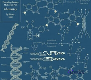 生命医药基因工程元素Photoshop笔刷下载-玩吧资源站