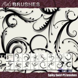 优雅的蕨类植物花纹图案Photoshop笔刷素材-玩吧资源站