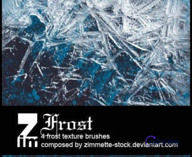 霜冻、结冰、冰晶、结晶效果Photoshop笔刷-玩吧资源站