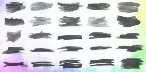 25种油漆刷子笔触效果Photoshop笔刷下载-玩吧资源站