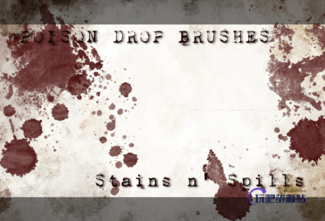 滴溅血迹、喷溅油漆效果Photoshop笔刷素材-玩吧资源站